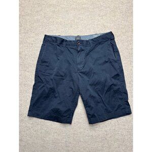 J.Crew Stretch Navy Blue Flat Front Men's Chino Shorts Size 34" Waist 10.5" Inse